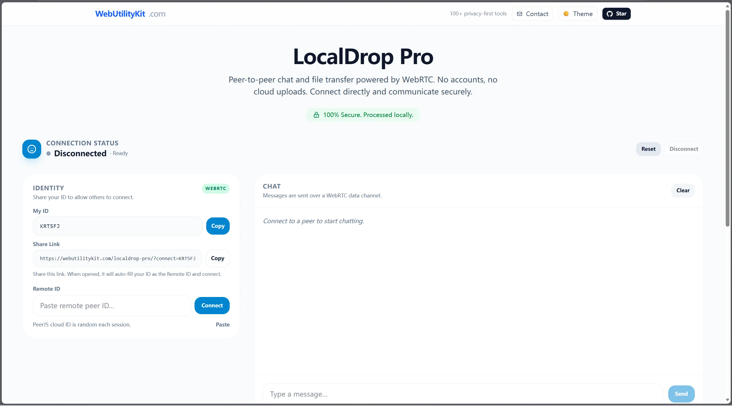 Image Prompt: Screenshot of the LAN file transfer interface showing a clean, simple UI